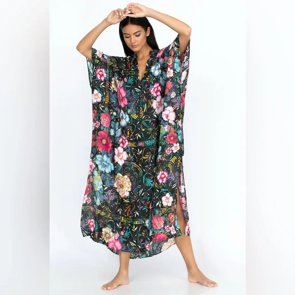 Johnny Was Floral Peace Kaftan small - Picture 2 of 9